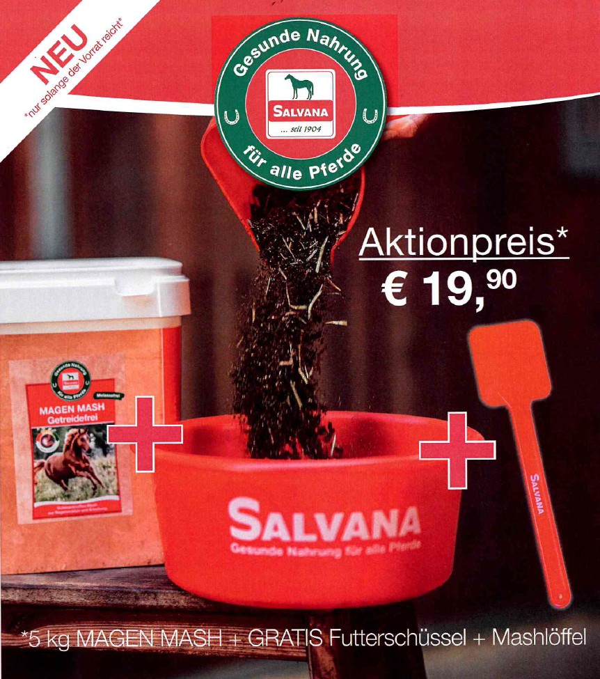 Salvana Magen Mash getreidefrei 5 kg + Futterschüssel + Mashlöffel